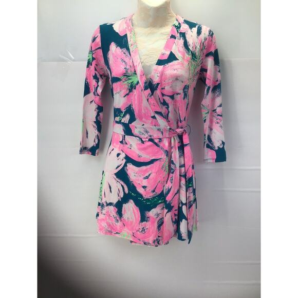 Lilly Pulitzer Karlie Wrap Romper Patch To Match Size XXS Long Sleeve NEW NWT - Picture 10 of 14
